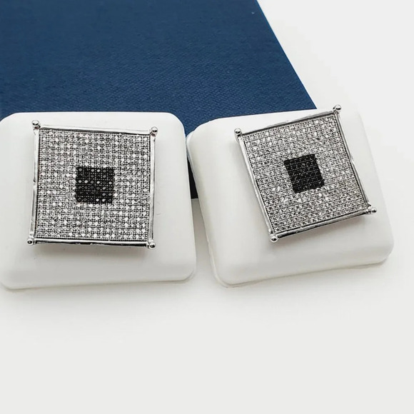"925 Sterling Silver Plated CZ Earrings, EVBRS672 - Picture 10 of 10